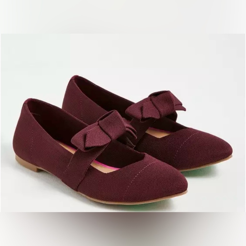 Torrid | Like New!! Stretch Knit Mary Jane Bow Flat WW Size 10